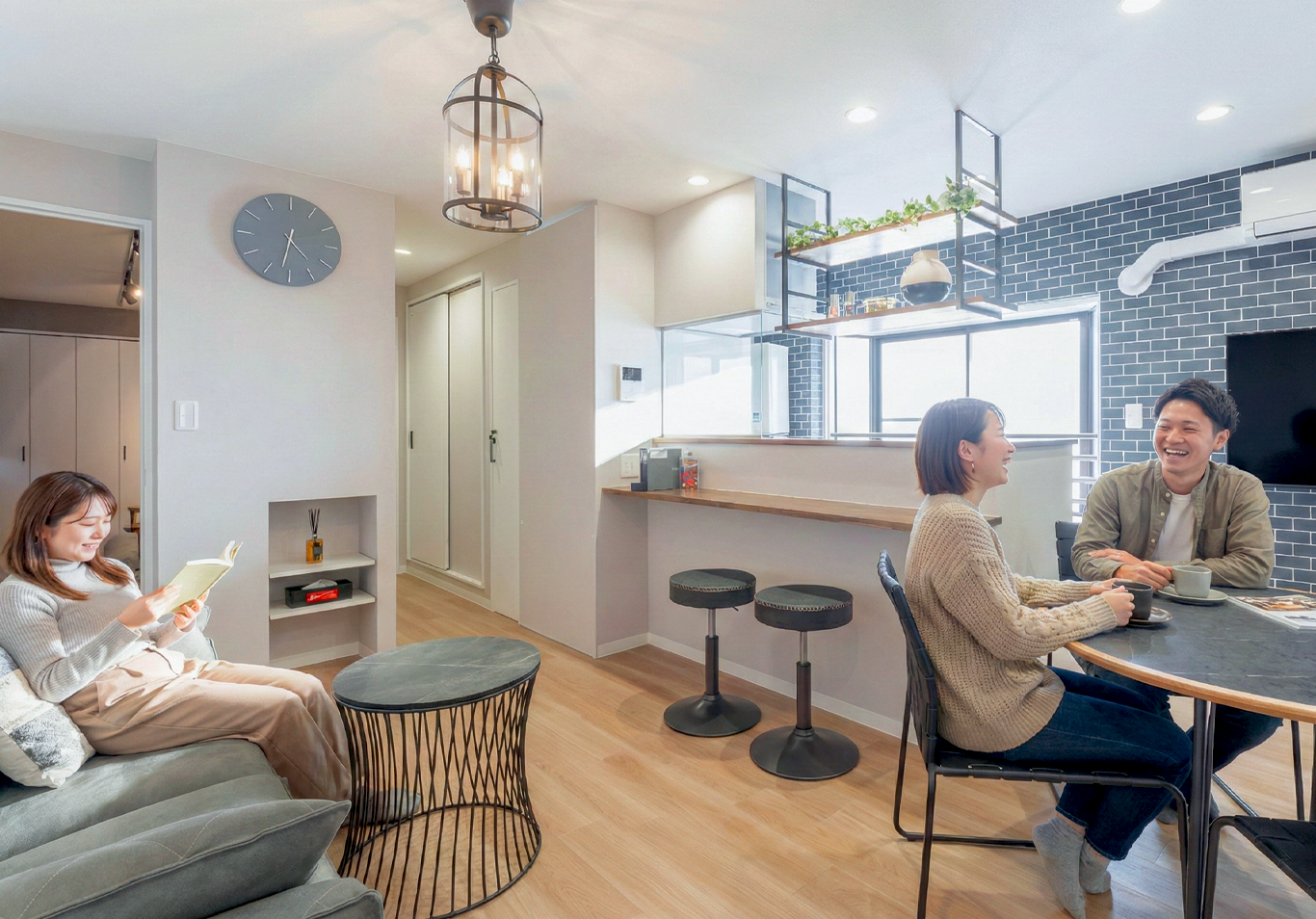 Living and kitchen